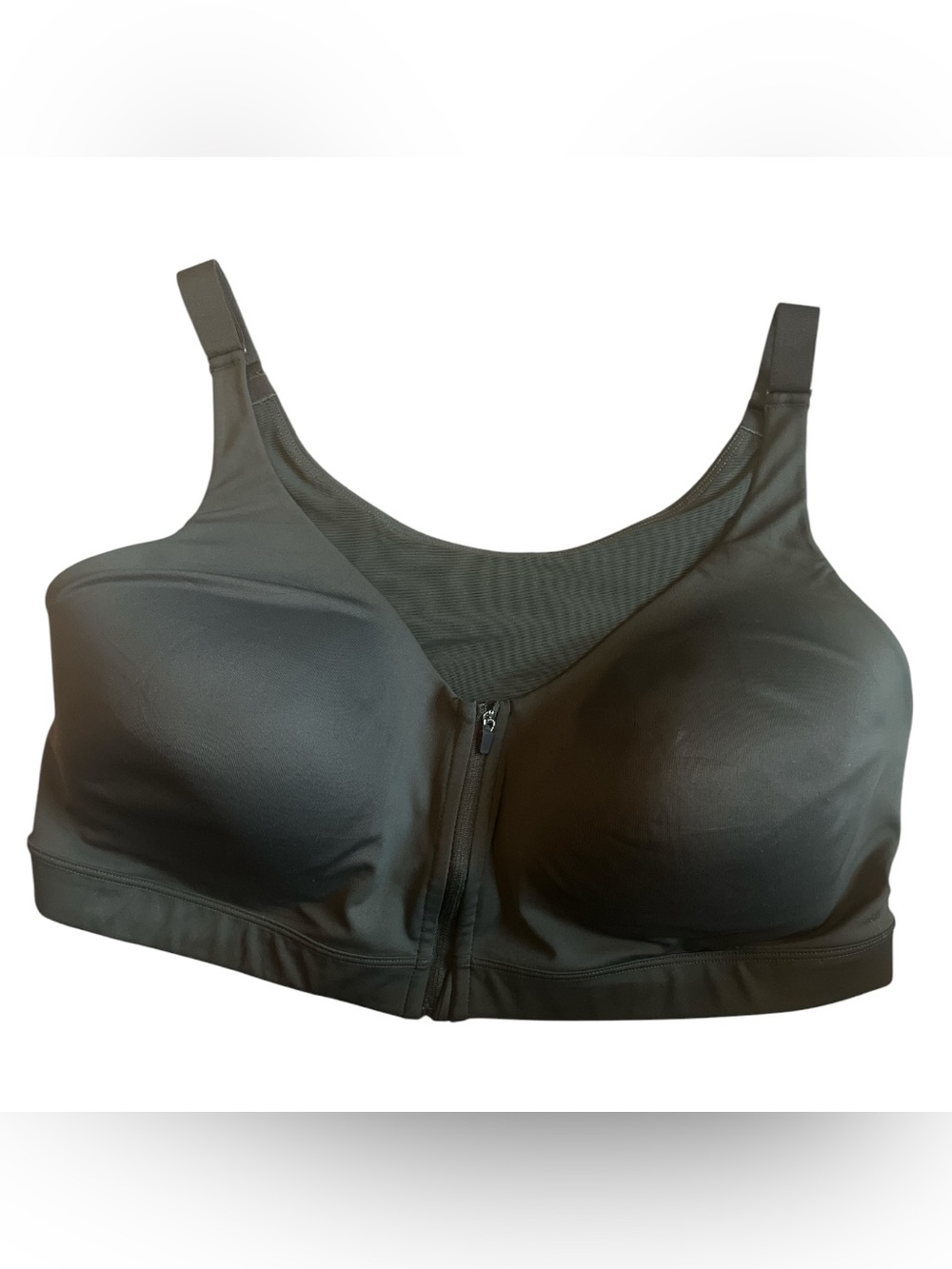 Old Navy gray Active Go-Dry PowerSoft Zip-Front Sports Bra in size 40DD